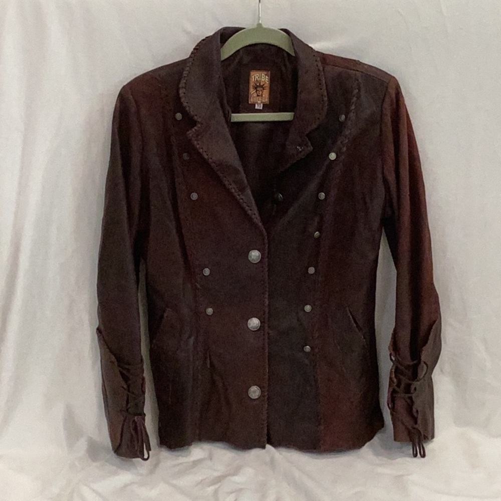 Dark red leather Women's Jacket